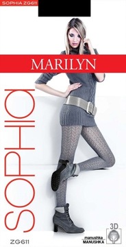 MARILYN BAWEŁNIANE AŻUROWE RAJSTOPY SOPHIA 611 1/2