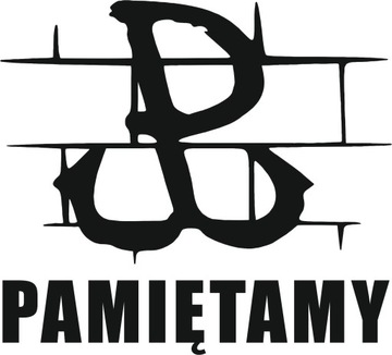VAR PW - PAMIĘTAMY naklejka 15x13,6 CZARNA