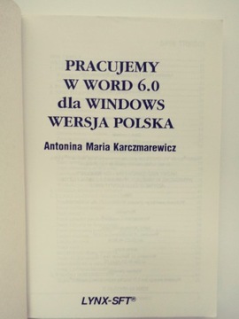 Работаем в Word 6.0 для Windows, польская версия.