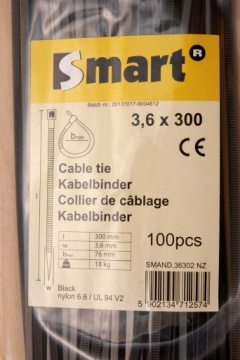 КАБЕЛЬНЫЕ СТЯЖКИ ХОМУТ 3,6 X 300 ХОМУТ 100 ШТ.