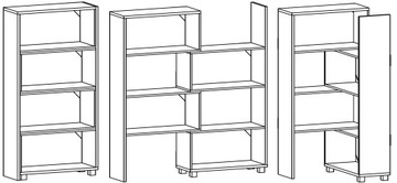 MODUS 3x3 WHITE открытая полка, комод и шкаф