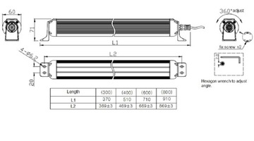 Lampa maszynowa rura LED M9R 400mm 12W 24V