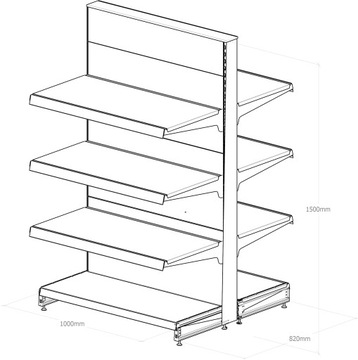 MAGO SHOP ПОЛКА, металлическая гондола 150/100/82