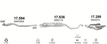 Глушитель концевой Opel Zafira A объемом 1,6-2,2 99-03