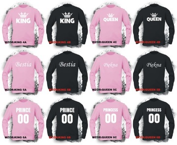 Bluza KING QUEEN bluzy dla zakochanych PAR kpl. M