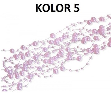 GIRLANDA PERŁOWA 5SZT 6,5 M GIRLANDY PERŁOWE 20KOL