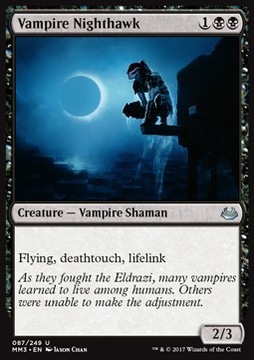 Vampire Nighthawk - latanie, deathtouch, lifelink@