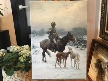 OBRAZ OLEJNY CHEŁMOŃSKI KRÓLESTWO PTAKÓW ŚWIT