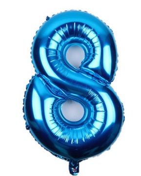 BALON FOLIOWY HEL CYFRA 8 ÓSEMKA NIEBIESKA 80cm
