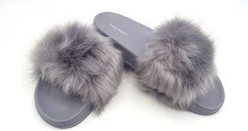 ТАПОЧКИ ТЁПЛЫЕ С МЕХОМ, СЕРЫЕ, ЦВЕТ S.39