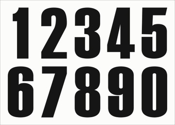 НАКЛЕЙКА НАЧАЛЬНОГО НОМЕРА №5 200мм ЧЕРНАЯ 3ШТ.
