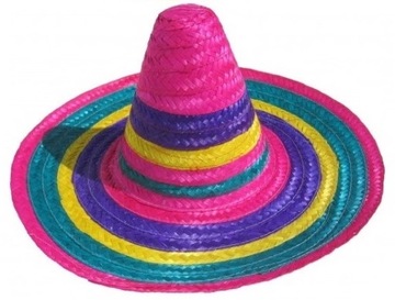 Sombrero Meksykańskie KOLOROWE Kapelusz 58cm DUŻE