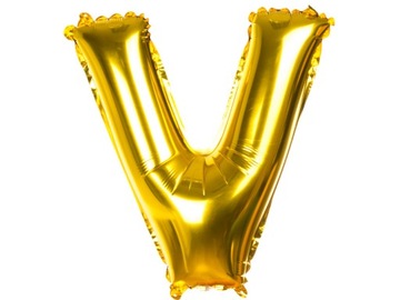 BALONY FOLIOWE LITERKI 40CM BALON LITERKA ZŁOTA V