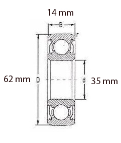 6007 RS C3 FAG однорядный радиальный шарикоподшипник