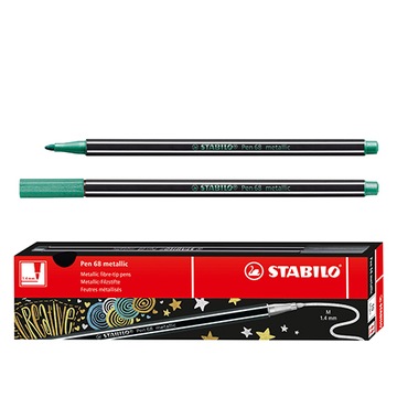 Pisak flamaster Stabilo Pen 68 metaliczny zielony