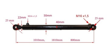 ГИДРАВЛИЧЕСКИЙ ЦИЛИНДР 40х22 ХОД 800 L= 1010 мм