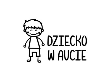 Naklejka na auto szybę Dziecko w Aucie Dzieci *WZORY *KOLORY *20cm