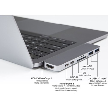 Концентратор HyperDrive DUO USB-C для MacBook Pro 13 дюймов