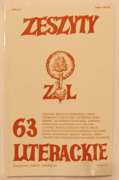 ZESZYTY LITERACKIE 63 3/1998