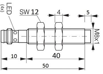 Индуктивный датчик М8 NPN (НО) Sn-2, гнездо G8