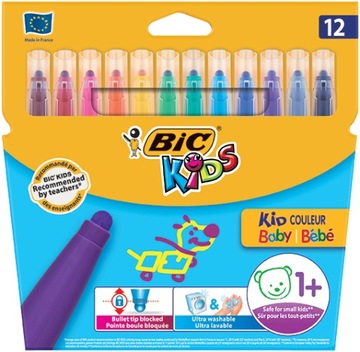 Flamastry Mazaki Bic Kids Couleur Baby 12 kolorów