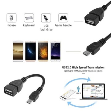 Адаптер OTG MICRO USB «папа» — USB 2.0 «мама», 15 см