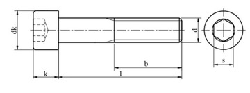 Винты M16x80 черные 12,9 DIN 912 PG 1 шт.