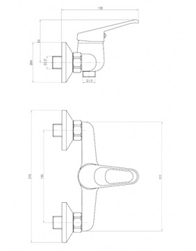 фото ориг. №7, Shower mixer wall-mounted deante neo lobo chrome byu_ 040m
