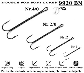 5 x VMC 9920 BN № 4 ДВОЙНОЙ КРЮЧОК ДЛЯ МЯГКИХ ПРИМЕНОК