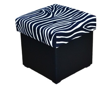 Пуф DUO COLOR открывающийся, экокожа + зебра