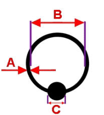 Náušnica kruh čierna segmentová clicker hoop helix septum 1/10mm