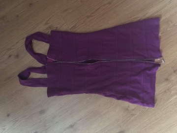 Tunika zip fioletowa H&M XS 34 bandażowa sukienka