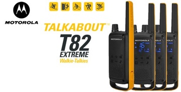 Рации MOTOROLA T82 EXTREME + НАШИВКИ С МИКРОФОНОМ 8 шт |