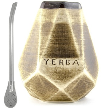 Matero Miodowe Diament + BOMBILLA - do yerba mate