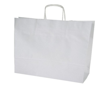 TORBA PAPIEROWA EKO BIAŁA 500x180x390 - 100 szt.