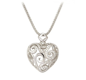 Серебряный Жезл. Цепочка и кулон HEART, колье