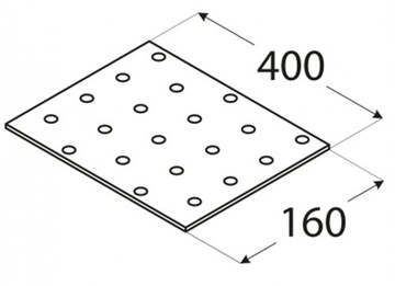 PP23 ПЛОСКИЙ СОЕДИНИТЕЛЬ ПЕРФОРИРОВАННАЯ ПЛАСТИНА OC 160x400