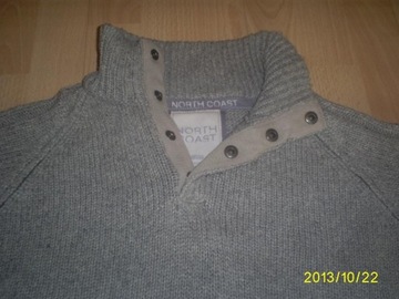 MARKS&SPENCER SWETER M/L szary PÓŁGOLF