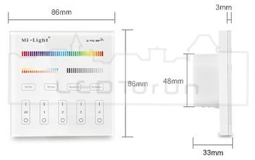 Контроллер Milight RGB/RGBW/CCT T4 TOUCH панель