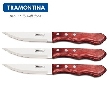 TRAMONTINA 3x БОЛЬШИЕ ножи для стейка - JUMBO POLYWOOD