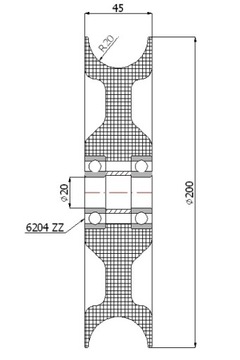 Листовые ролики fi 200 ROPE ROLLER