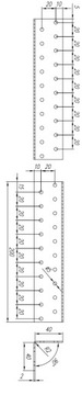 КМ15 РАЗЪЕМ МОНТАЖНЫЙ УГЛОВОЙ 40x40x200