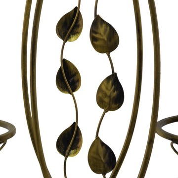 Kwietnik metaloplastyka 90 cm metal złoty 3 kwiaty duży stojak do salonu