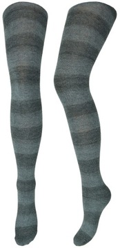 CALZEDONIA rajstopy szare paski 3/4 M/L