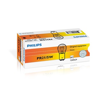 PHILIPS ŻARÓWKA PR21/5W 12V/21/5W BAW15D CZERWONA (ZASTOSOWANIE, FORD, OPE