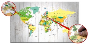 ПРОБКОВАЯ доска Карта мира со странами изображение 90x50