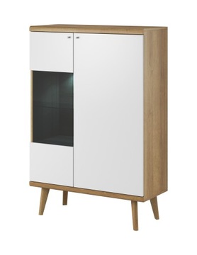 PORTA 5 witryna 90 cm | LED | DĄB RIVIERA / BIAŁY