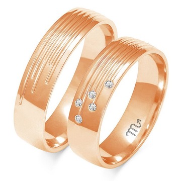 OBRĄCZKI ZŁOTE 14K 5,5 mm CYRKONIA id A-133