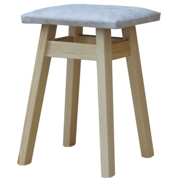 TABORET TAPICEROWANY KUCHENNY SOSNOWY BEZBARWNY