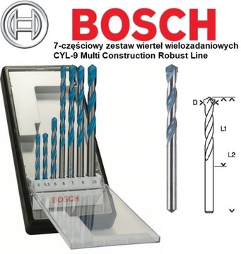 Набор из 7 линейных сверл BOSCH CYL-9 Multi Robust